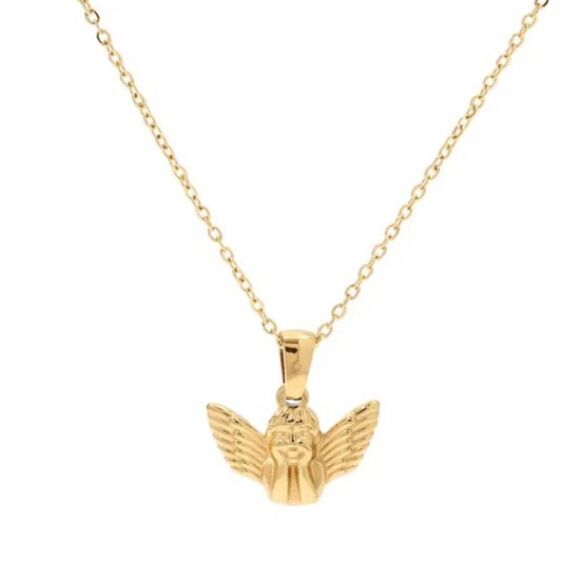 Gold angle necklace M373 - Picture 2 of 4
